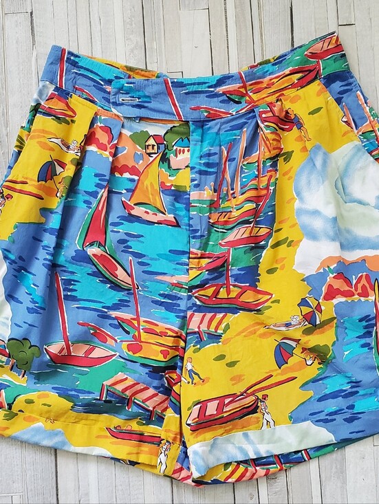 Ralph Lauren Pants - Ralph Lauren Vintage Beach Boat Ski Bear Stadium Shorts Women's Size 10